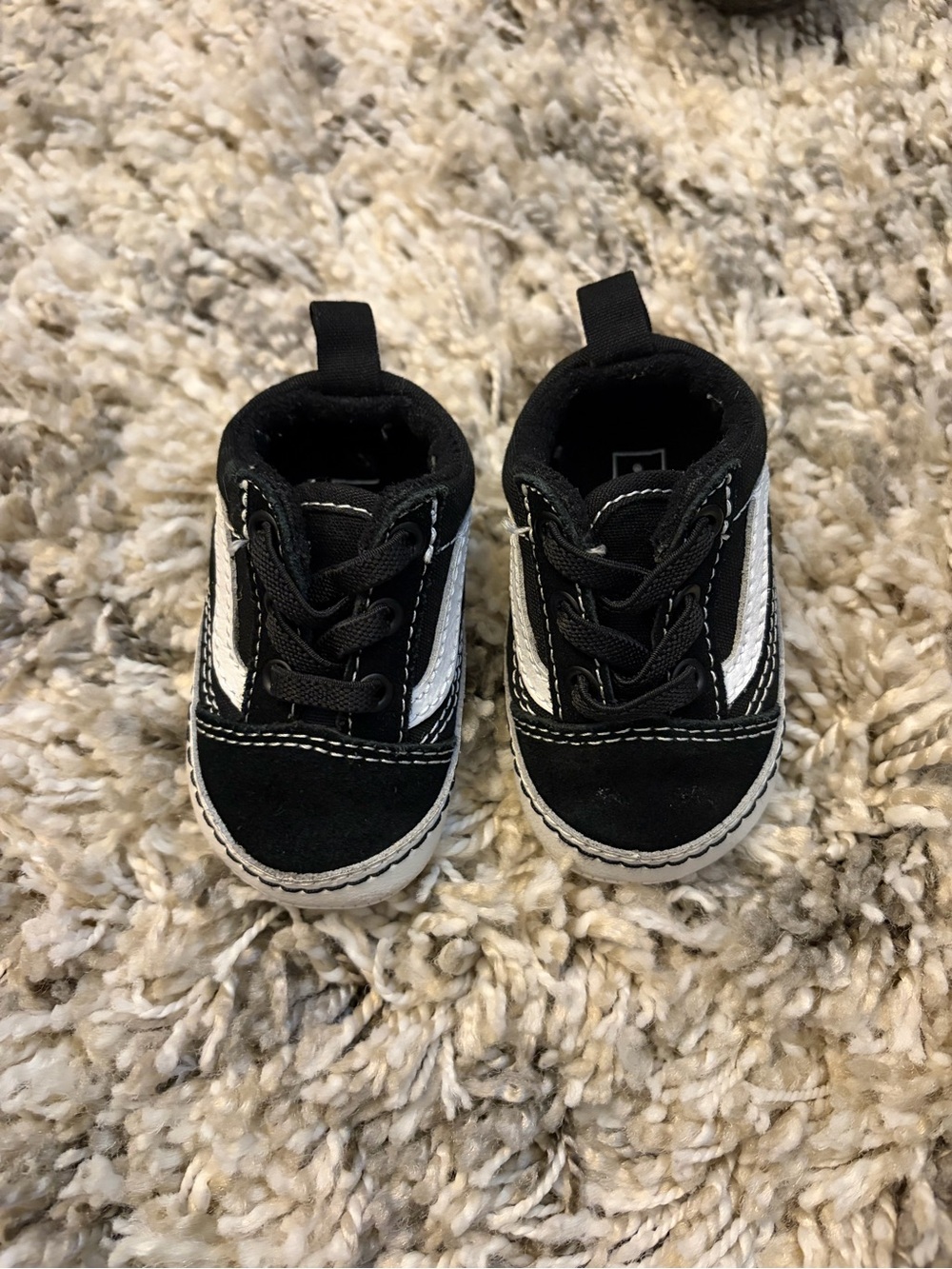 Kids Black and White Skate-Style Sneakers